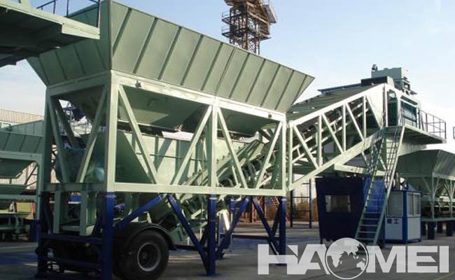 mobile portable concrete batching plant