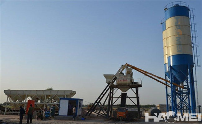 skip type concrete mixing plant for sale