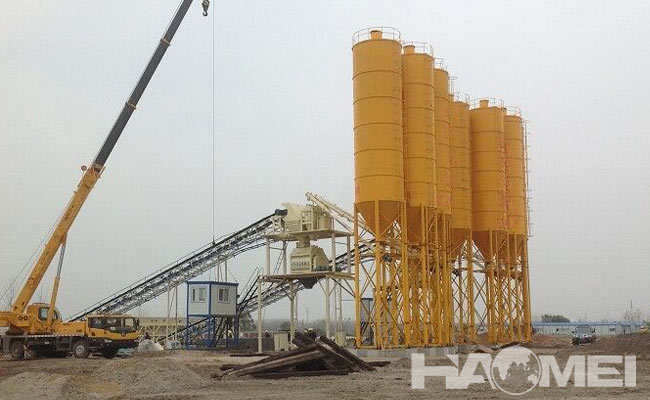 belt conveyor type concrete batching plant