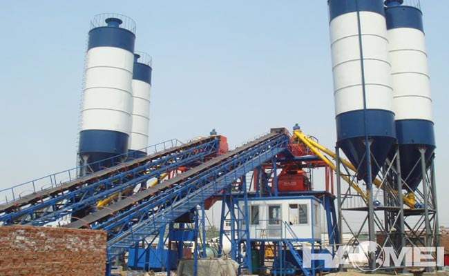 belt conveyor type concrete batching plant china