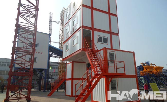 containerized concrete batch mixing plant