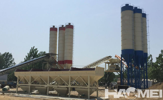 belt conveyor type concrete batching plant for sale